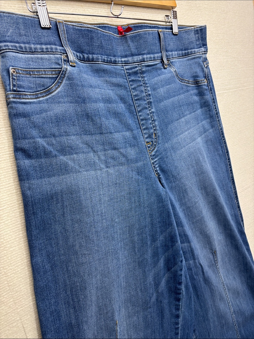 SPANX Blue Wide-Leg Denim Jeans - Picture 2 of 5